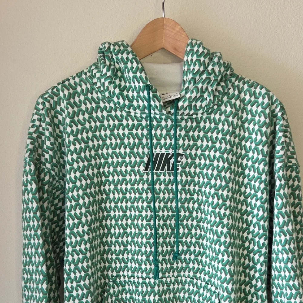 NIKE Phoenix Green White Oversized Pullover Hoodie Sweatshirt Sz M Activewear